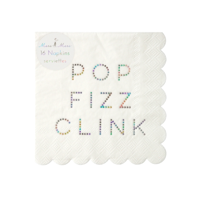 Pop Fizz Clink Holographic Foil Napkin