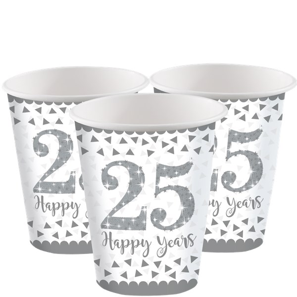 25th Silver Wedding Anniversary Cups