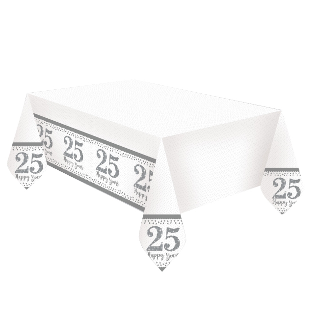 25th Silver Wedding Anniversary Table Cover