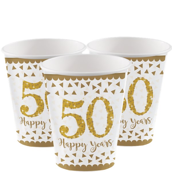 50th Gold Wedding Anniversary Cups