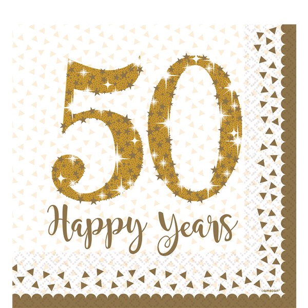 50th Gold Wedding Anniversary Napkins