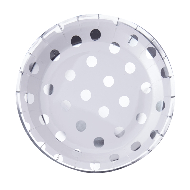 Silver Foiled Dotty Plates