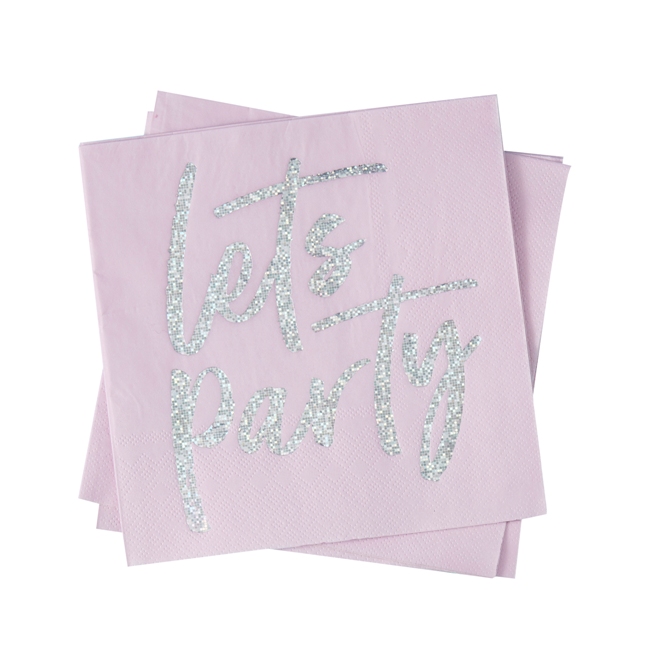 Iridescent 'Let's Party' Napkins