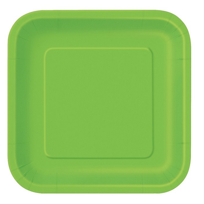 Lime Green Square Plate 9
