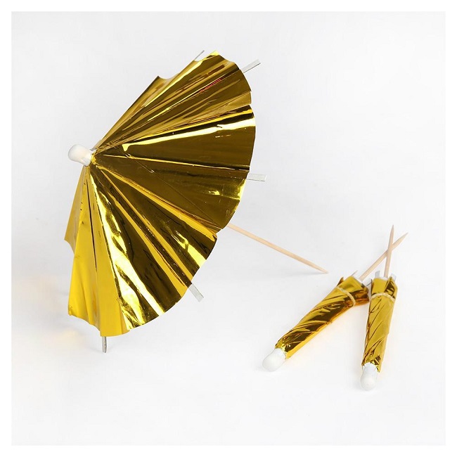 Gold Long Cocktail Umbrella