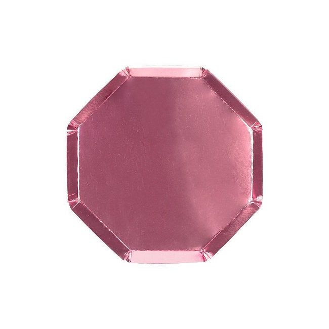 Metallic Pink Cocktail Plates