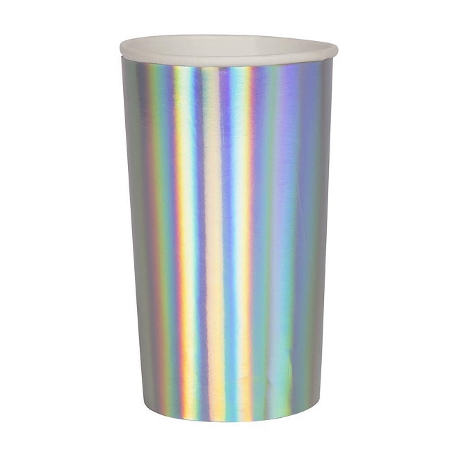 Silver Holographic Highball Cups