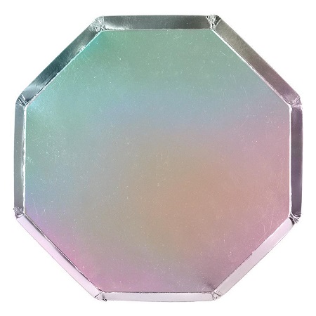 Silver Holographic Dinner Plates