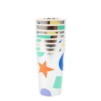 Silver Geometric Highball Cup