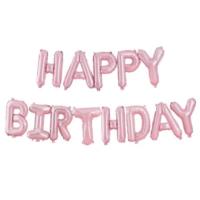 Matte Pink Happy Birthday Balloon Bunting