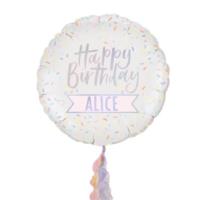 Personalised Iridescent Happy Birthday Foil Balloon