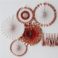 Rose Gold Fan Decorations