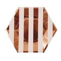 Rose Gold Striped Large Plates