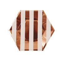 Rose Gold Striped Small Plates