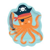 Ahoy Birthday Octopus Shaped Plates