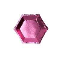 Small Hexagonal Plate - Pink Foil
