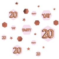 Glitz & Glamour Pink & Rose Gold Confetti Scatter - Age 20