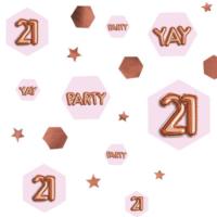 Glitz & Glamour Pink & Rose Gold Confetti Scatter - Age 21