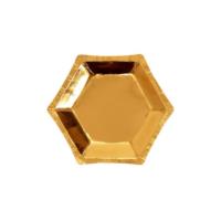 Hexagonal Glamour Gold Foil Plate - Small