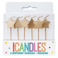 Twinkle Little Star - Gold Star Pick Bday Candle