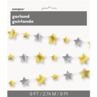 Twinkle Little Star Silver & Gold Stars Garland