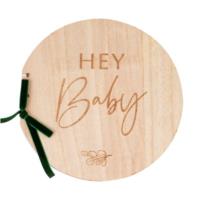 Wooden Hey Baby Guest Book