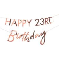 Customisable Milestone Rose Gold Birthday Banner