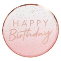 Rose Gold Ombre Happy Birthday Plates