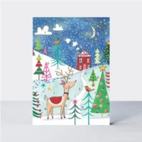 Advent Calendar Card - Reindeer Scene