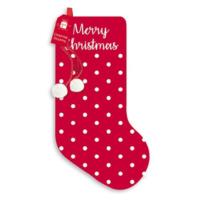 Merry Christmas Spotted Christmas Stocking