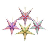 Multicolour Paper Hanging Star Decorations