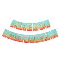 Rainbow Happy Birthday Fringe Garland