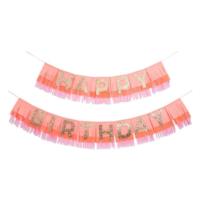 Pink Happy Birthday Fringe Garland