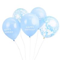 Blue Happy Birthday Confetti Balloons