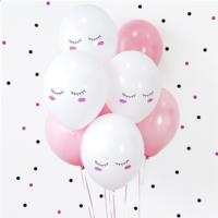 Lashes Cute Face White Balloons