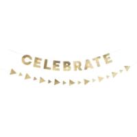 GOLD CELEBRATE PAPER GARLAND SET