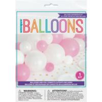 PINK/White/GOLD Balloon Garland Table Runner with Confetti