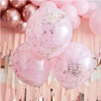 PINK AND ROSE GOLD CONFETTI BALLOONS