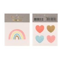 Rainbow & Hearts Small Tattoos