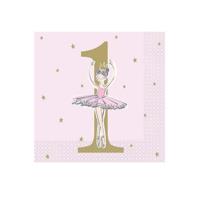 Ballerina 1st Birthday Napkin
