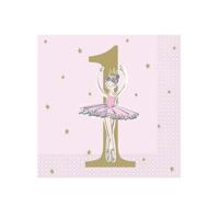 Ballerina 1st Birthday Napkin