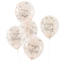 Rose Gold Baby Shower Confetti Balloons