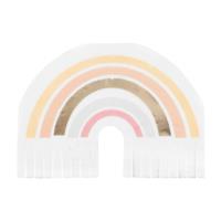 Gold Foiled Natural Rainbow Fringe Napkins