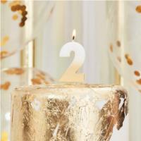 Gold Ombre 2 Number  Candle