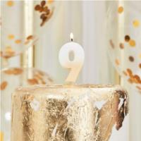 Gold Ombre 9 Number  Candle