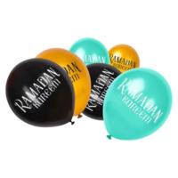Gold Teal & Black Ramadan Balloons