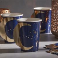 Navy & Gold Pop Out Moon Paper Cups