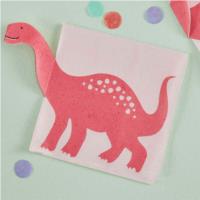 Pink Pop Out Dinosaur Napkin