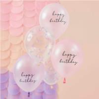 Pearlized Pink & Shell Confetti Balloon Bundle