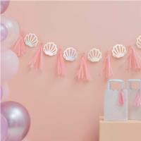 Pink and Iridescent Shell Tassel Garland